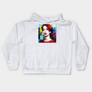 Portrait of Anne with red hair Kids Hoodie